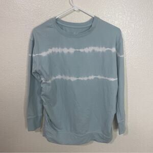 Isabel Maternity Sly Blue Tie Dye Pullover Crewneck Sweatshirt Size Small